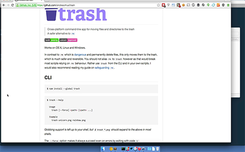 Deletion of files + folders with trash